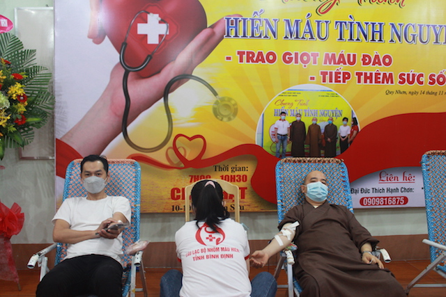 Quy Nhơn: Tân Ban Trị sự Phật giáo Quy Nhơn tổ chức hiến máu nhân đạo