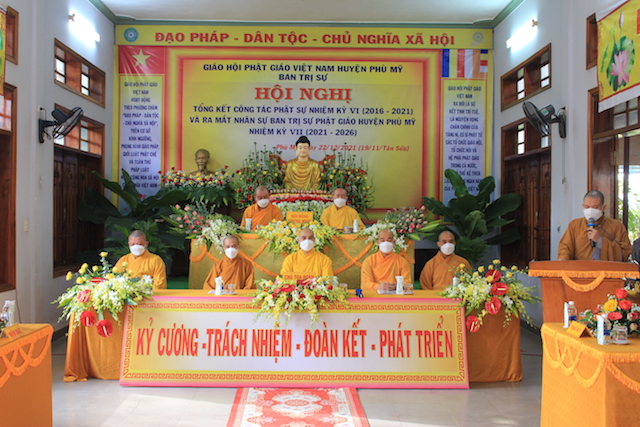 Phù Mỹ: Hội nghị ra mắt nhân sự Ban Trị sự Phật giáo huyện Phù Mỹ nhiệm kỳ 2021-2026