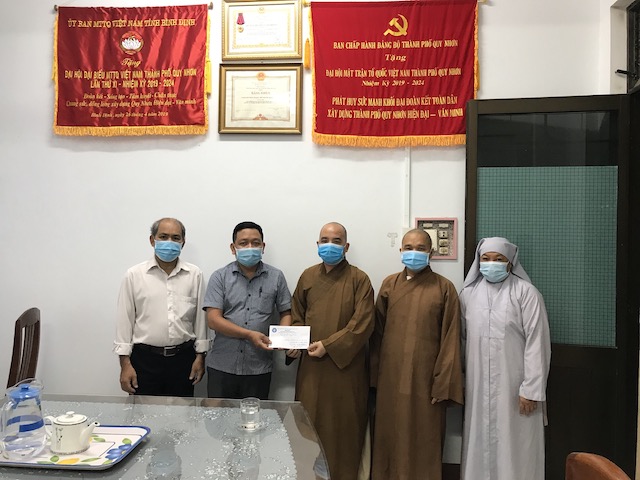 Phật giáo Quy Nhơn góp phần hỗ trợ nhân dân, đồng hương Quy Nhơn tại thành phố Hồ Chí Minh bị khó khăn do Covid
